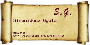 Simonidesz Gyula névjegykártya