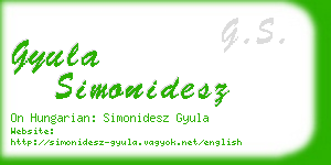 gyula simonidesz business card